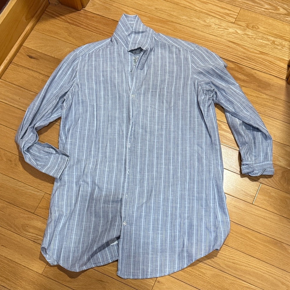 Frank & Eileen Blue and White Striped Swim Coverup